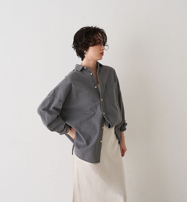 Rouge vif「【2026SS新作】【ロングセラー】NEW オーバーサイズデニムシャツ」|シャツ・ブラウス|