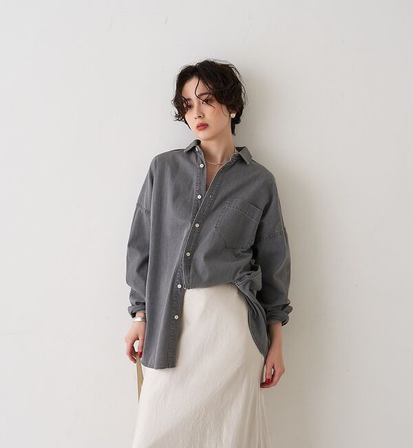 Rouge vif「【2026SS新作】【ロングセラー】NEW オーバーサイズデニムシャツ」|シャツ・ブラウス|