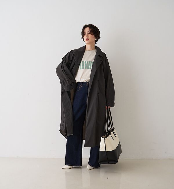 Rouge vif「NEWクリスピー撥水ライトロングコート」|ステンカラーコート|