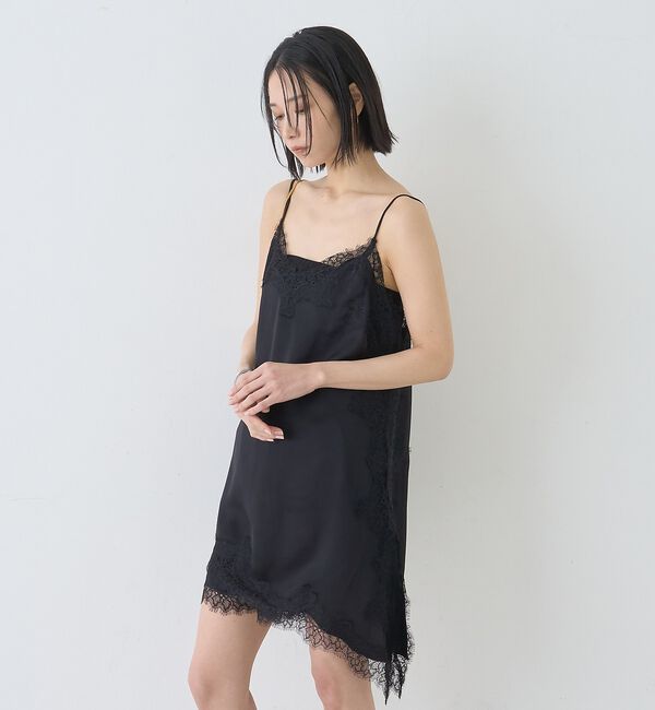 Rouge vif「【セットアップ対応】レースサテンアシンメトリーキャミソール」|キャミソール|