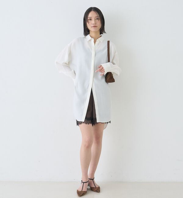 Rouge vif「ウエストタックドレープロングシャツ」|シャツ・ブラウス|