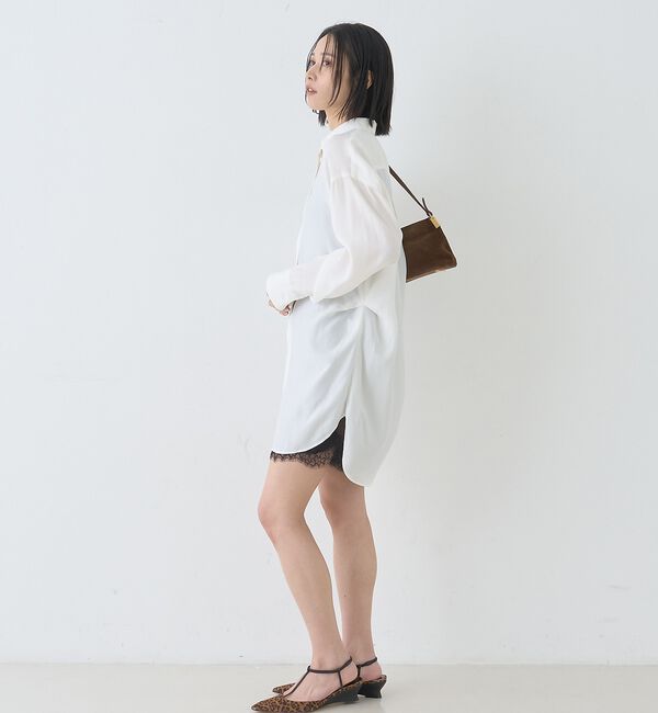 Rouge vif「ウエストタックドレープロングシャツ」|シャツ・ブラウス|