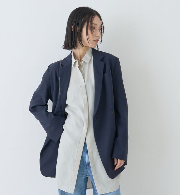 Rouge vif「ウエストタックドレープロングシャツ」|シャツ・ブラウス|