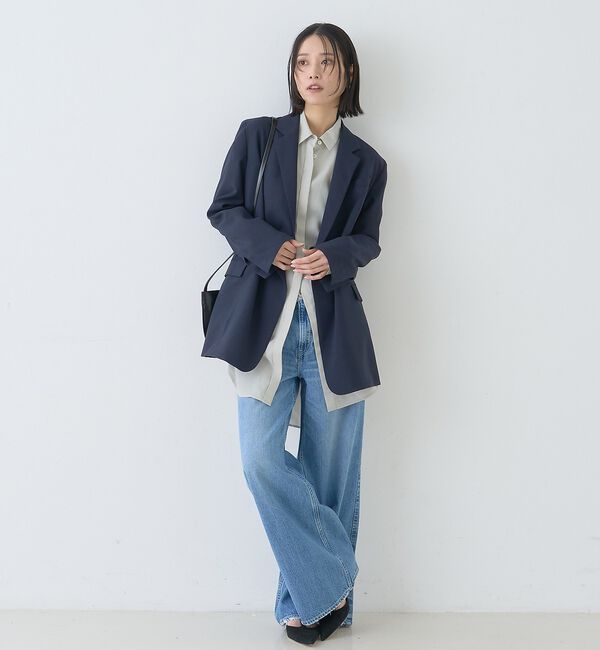 Rouge vif「ウエストタックドレープロングシャツ」|シャツ・ブラウス|