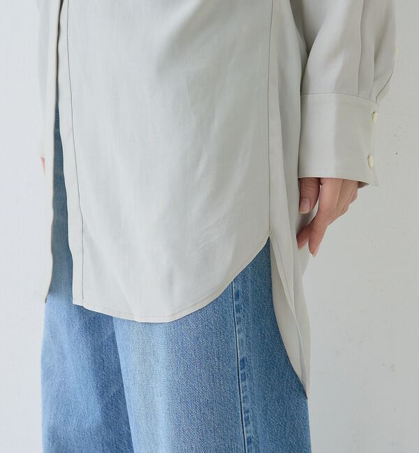 Rouge vif「ウエストタックドレープロングシャツ」|シャツ・ブラウス|