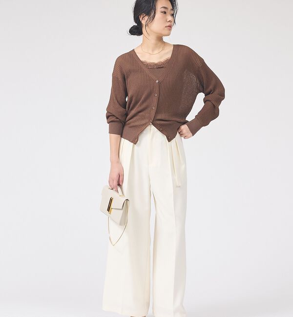 Rouge vif「【一部店舗限定】レースキャミ付きニットアンサンブル/カーディガン/レーストップス」|カーディガン|