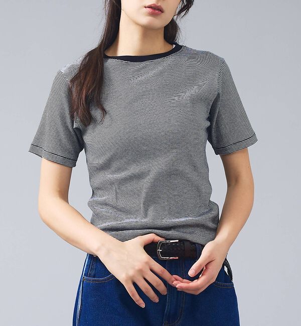 Rouge vif「【Robert P.Miller/ロバートピーミラー】パネルリブクルーネックTシ」|Tシャツ・カットソー|ブラック系その他1