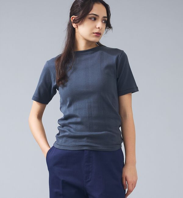 Rouge vif「【Robert P.Miller/ロバートピーミラー】パネルリブクルーネックTシ」|Tシャツ・カットソー|