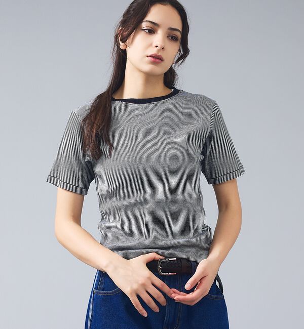 Rouge vif「【Robert P.Miller/ロバートピーミラー】パネルリブクルーネックTシ」|Tシャツ・カットソー|