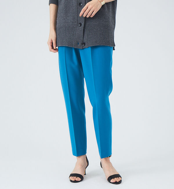 qualite「【新色登場】【セットアップ対応】ダブルクロスハイウエストテーパードパンツ」|その他|ブルー