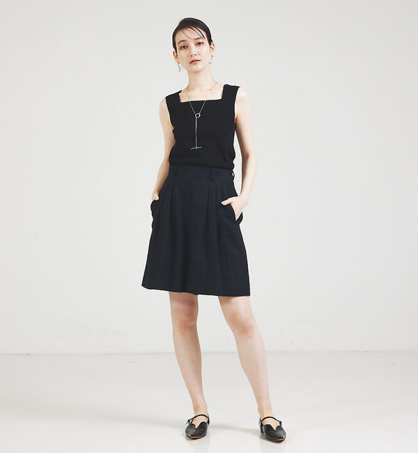 qualite「スクエアノースリーブニット」|キャミソール|