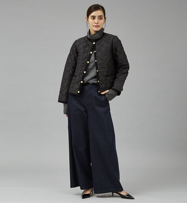 qualite「【TRADITIONAL WEATHERWEAR】キルティングノーカラーブルゾン」|ブルゾン・スタジャン|