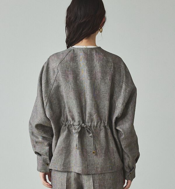 qualite「ラメリネンフォルムブルゾン」|ブルゾン・スタジャン|