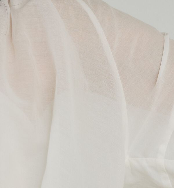 qualite「【シルク混で上品】ブライトローンボリュームシアーブラウス」|シャツ・ブラウス|