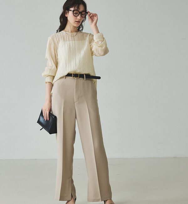 qualite「シアークレープブラウス」|シャツ・ブラウス|