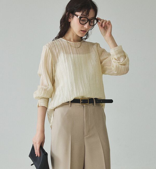 qualite「シアークレープブラウス」|シャツ・ブラウス|