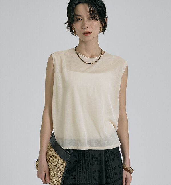 qualite「シアーノースリーブT【予約】」|キャミソール|