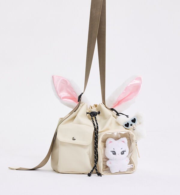 LOWELL things「【再入荷】オシゴト/巾着ショルダーバッグ【推し活】」|ショルダー・メッセンジャー|アイボリー