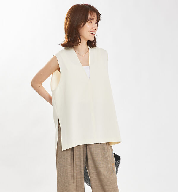 abahouse mavie「【セットアップ対応】ダブルクロスオーバーベスト」|ベスト・ジレ|