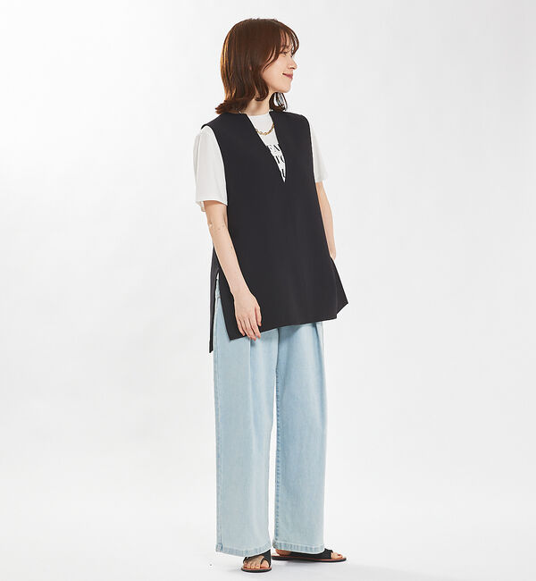 abahouse mavie「【セットアップ対応】ダブルクロスオーバーベスト」|ベスト・ジレ|