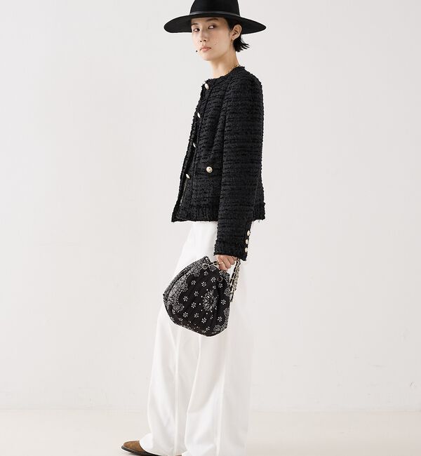 The Store by C' 「【COCUCA】クルーネックツイードジャケット」|ノーカラージャケット|