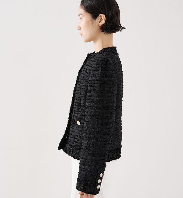 The Store by C' 「【COCUCA】クルーネックツイードジャケット」|ノーカラージャケット|