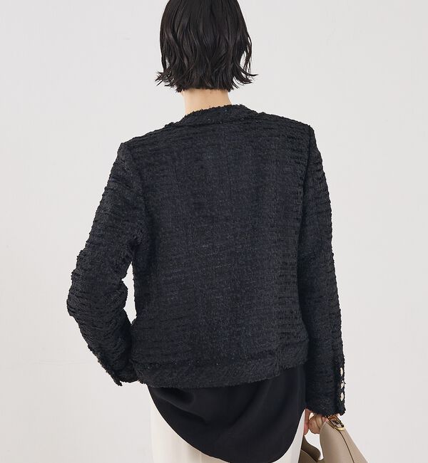 The Store by C' 「【COCUCA】クルーネックツイードジャケット」|ノーカラージャケット|