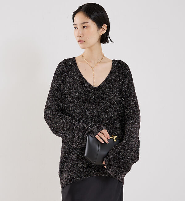 The Store by C' 「【COCUCA】ラメフェザーニット」|ニット・セーター|ブラック