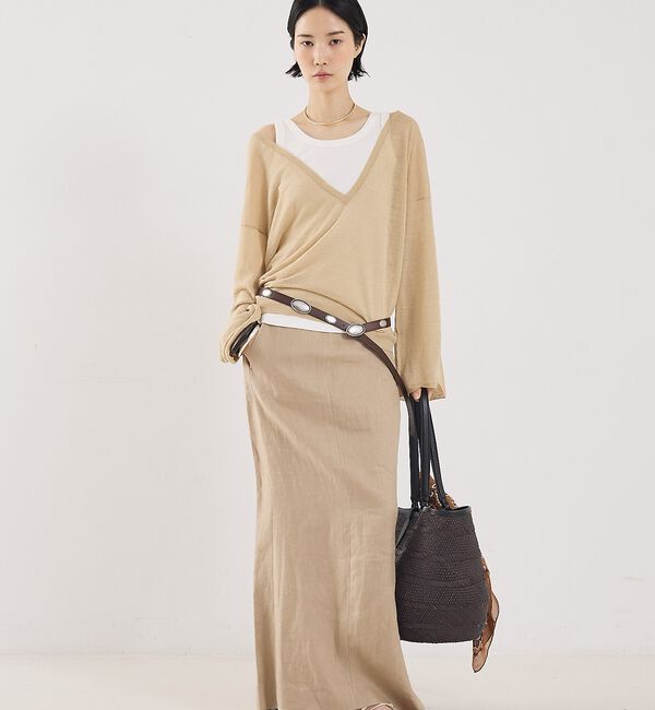 The Store by C' 「【COCUCA】リネンVネックニット【予約】」|ニット・セーター|