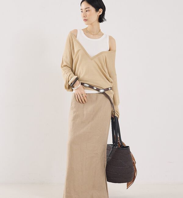 The Store by C' 「【COCUCA】リネンVネックニット【予約】」|ニット・セーター|