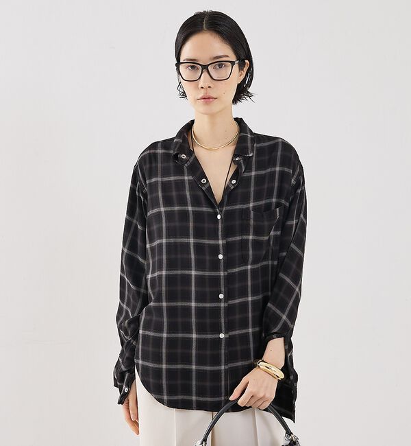 The Store by C' 「【REMI RELIEF】【別注】レーヨンツイルチェックシャツ2」|シャツ・ブラウス|ブラック