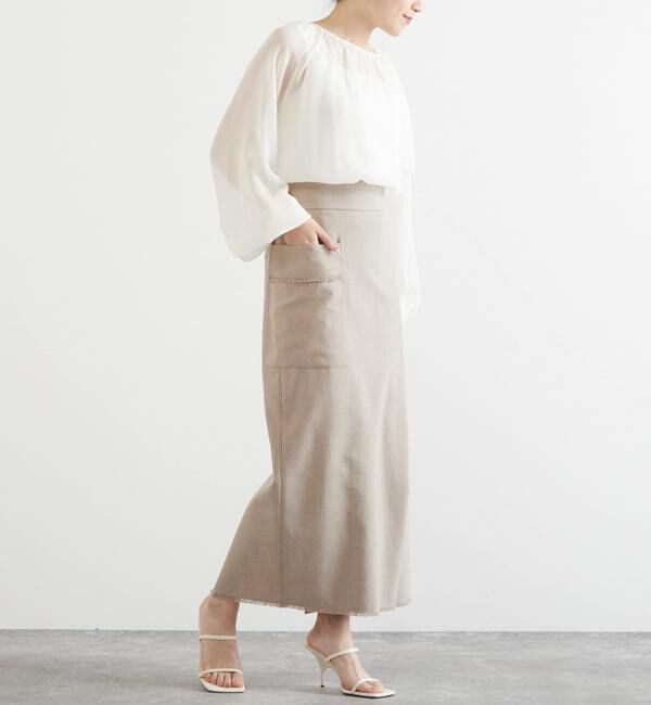 Liesse「ラップ風フリンジタイトスカート（セットアップ対応）」|スカート|