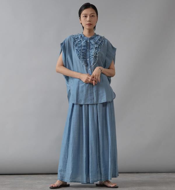 Liesse「テンセルシアーデニムギャザースカート」|スカート|