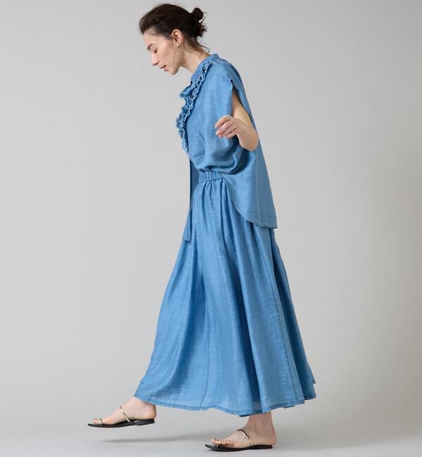 Liesse「テンセルシアーデニムギャザースカート」|スカート|