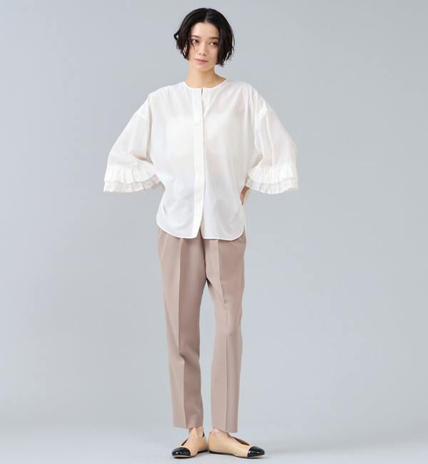 Liesse「フリルスリーブスキッパーブラウス」|シャツ・ブラウス|