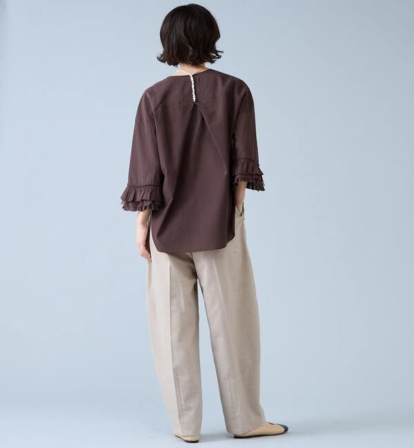 Liesse「フリルスリーブスキッパーブラウス」|シャツ・ブラウス|