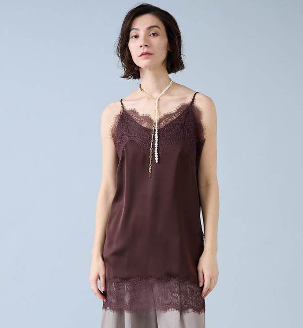 Liesse「レーストリムキャミソール」|シャツ・ブラウス|ブラウン