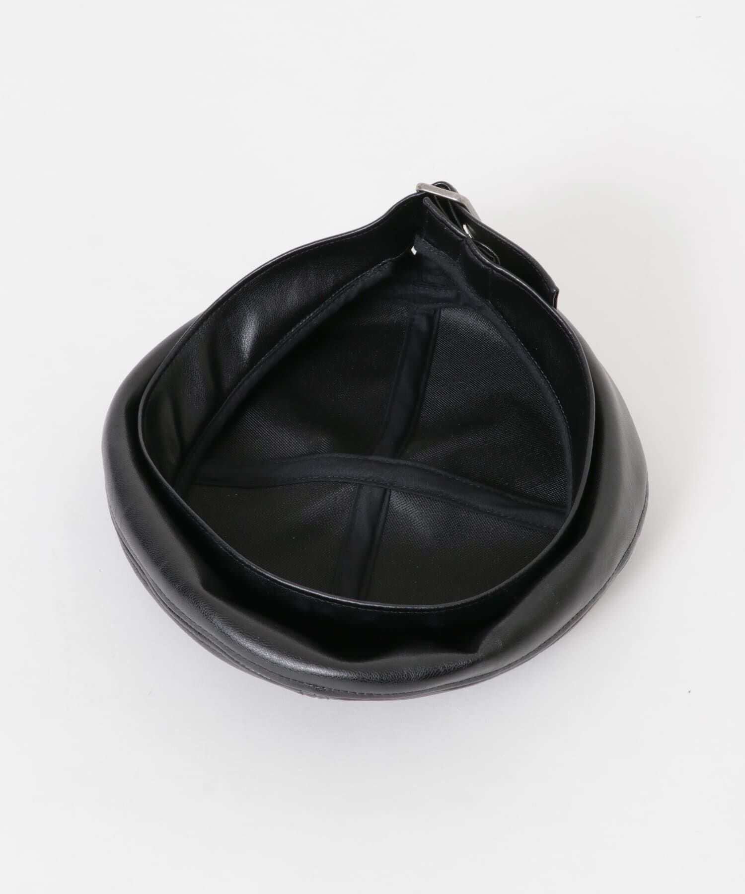 SMELLY「フェイクレザーバックルベレー」|ハンチング・ベレー帽|