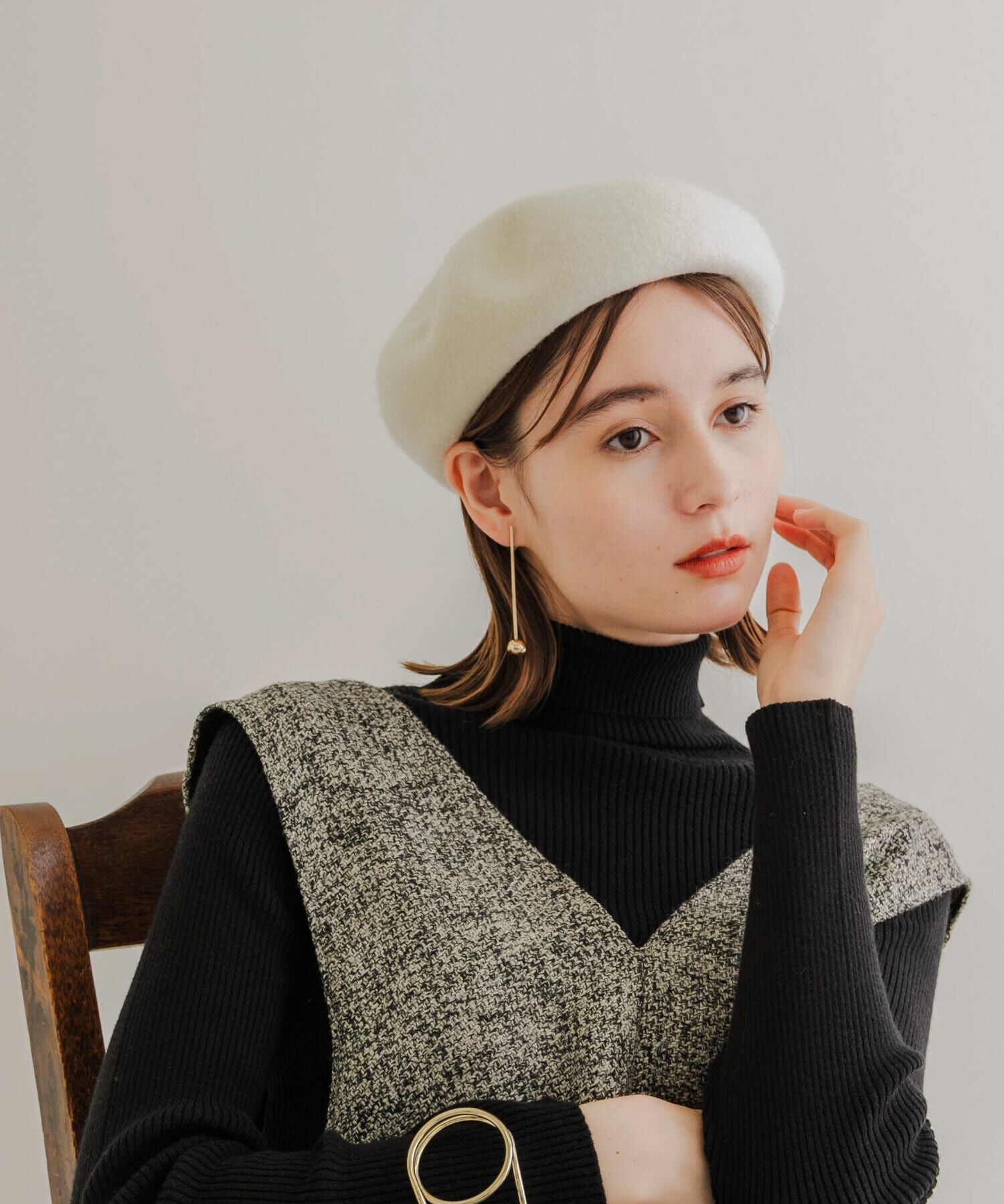 SMELLY「シンプルバスクベレー」|ハンチング・ベレー帽|