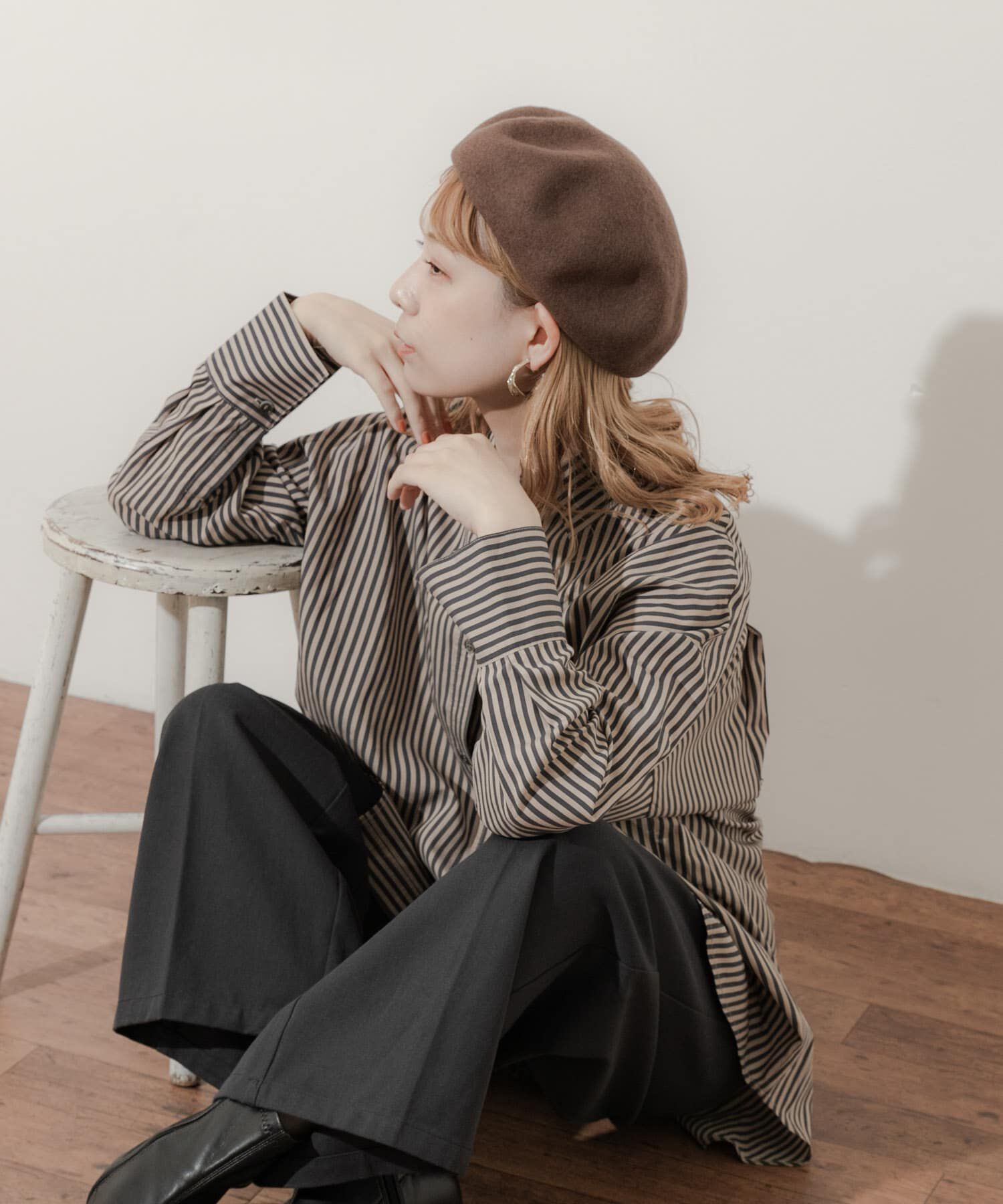 SMELLY「シンプルバスクベレー」|ハンチング・ベレー帽|