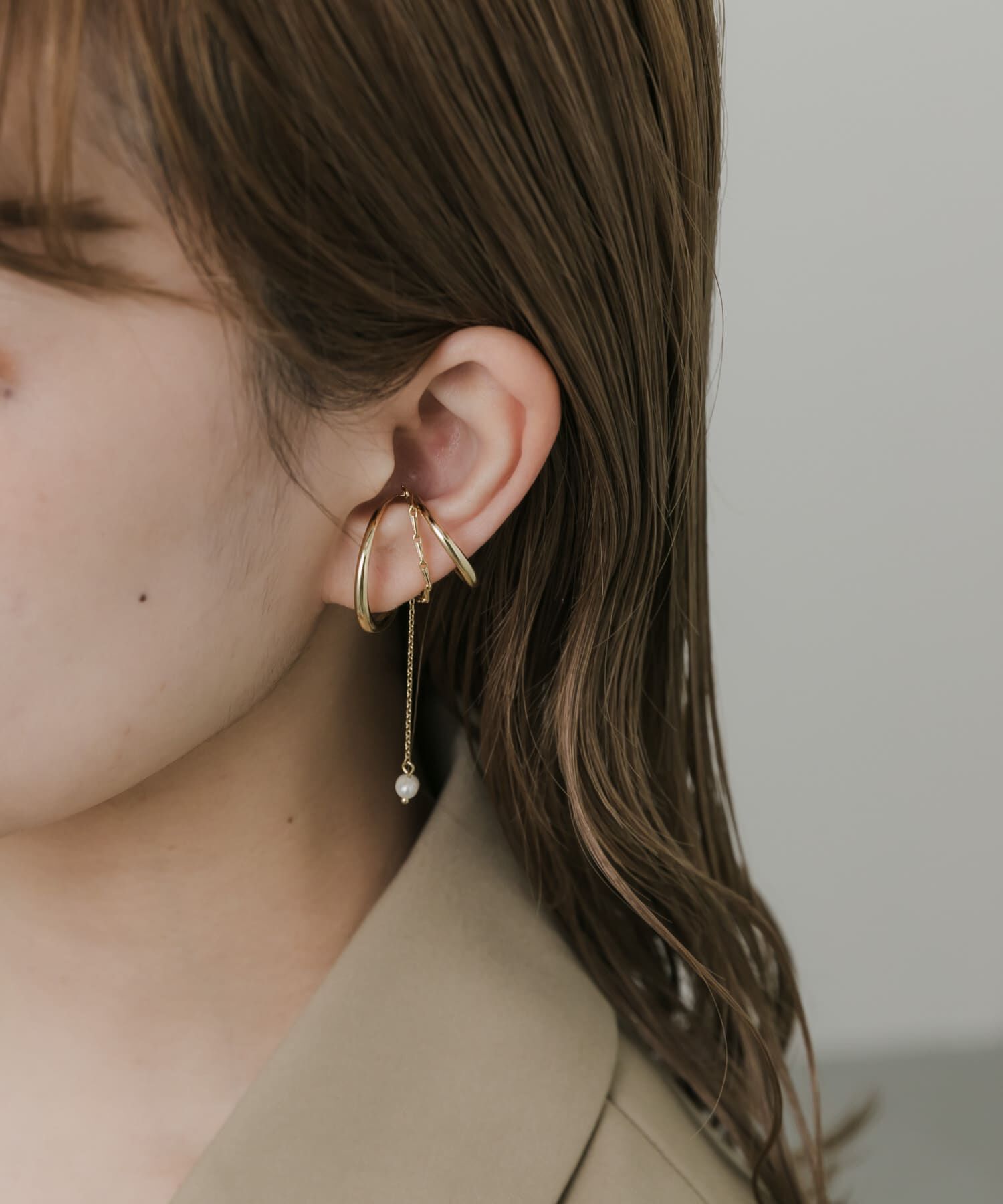 SMELLY「『WEB/一部店舗限定』ドロップパールイヤカフ」|イヤリング|