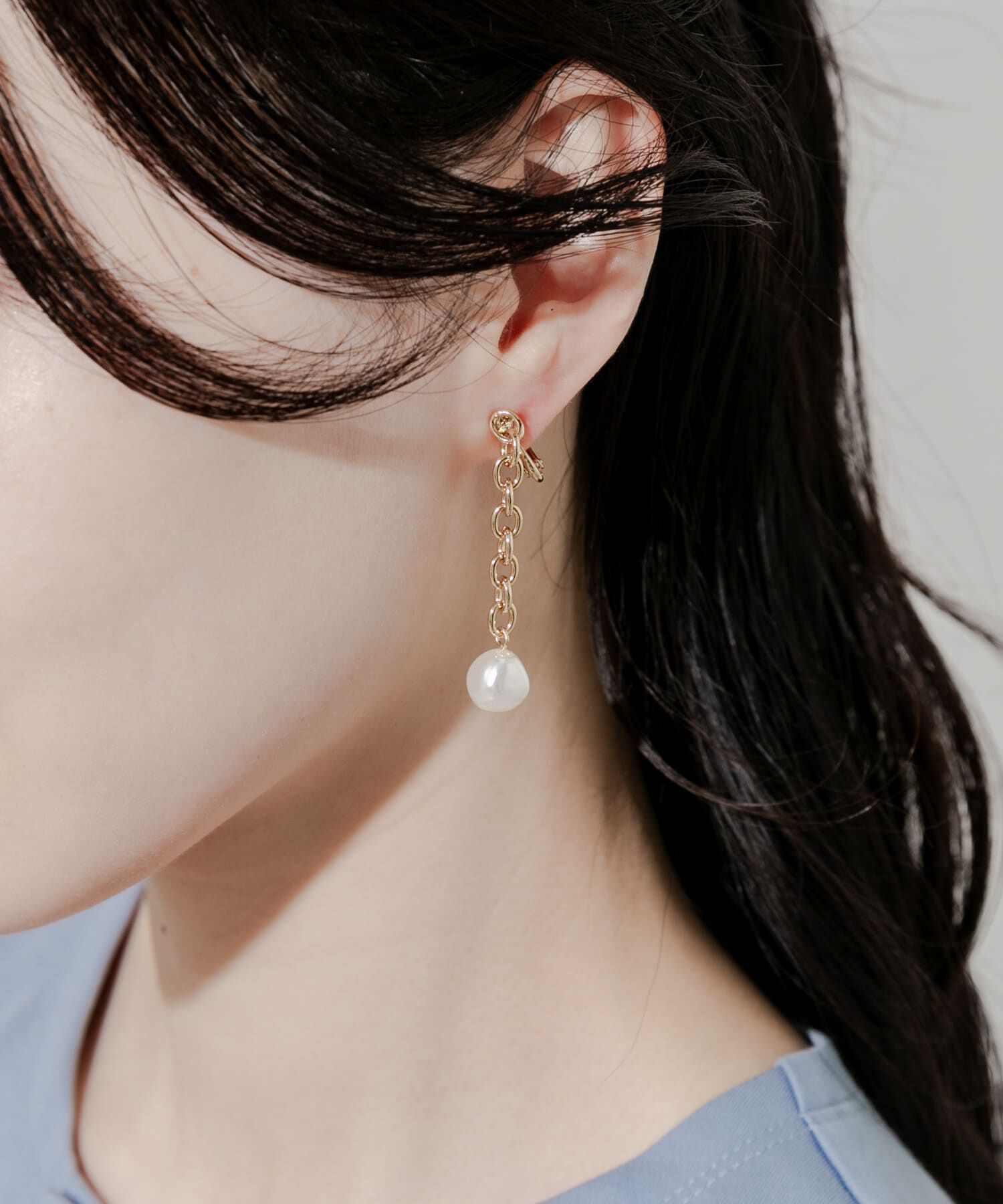 SMELLY「チェーンパールイヤリング」|イヤリング|