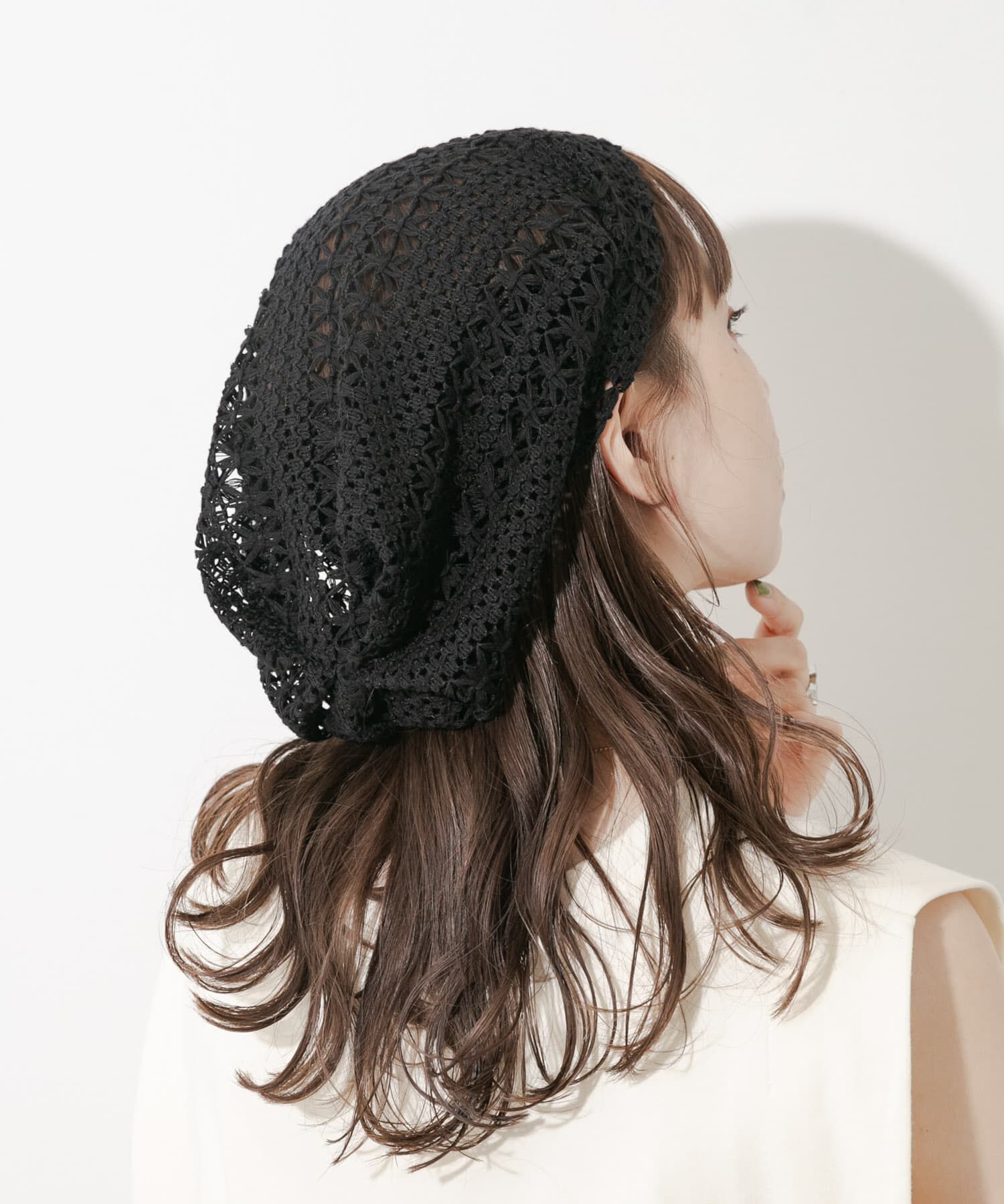 SMELLY「クロシェレースビーニー」|ニット帽|