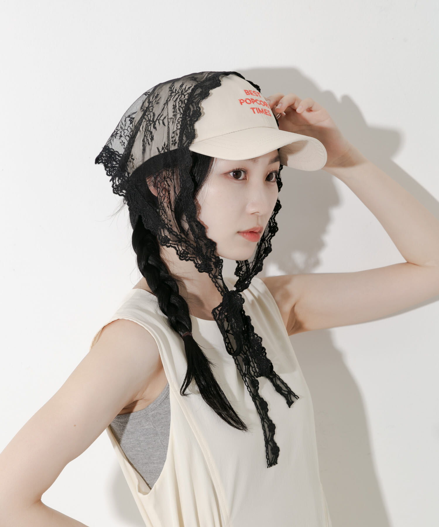 SMELLY「スカラップレースバブーシュカ」|バンダナ・スカーフ|