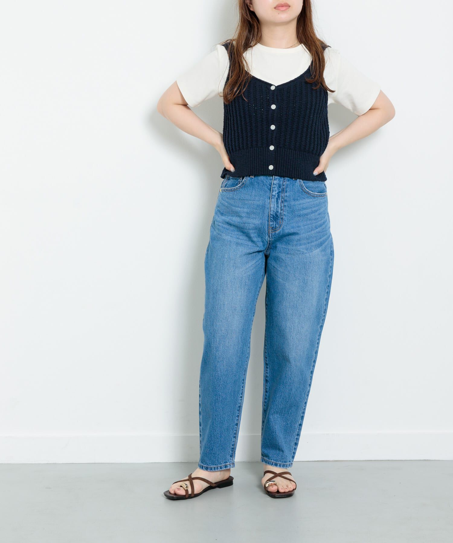 Sonny Label 「『34サイズ/低身長向けも展開』ワイドテーパードデニム」|デニム|