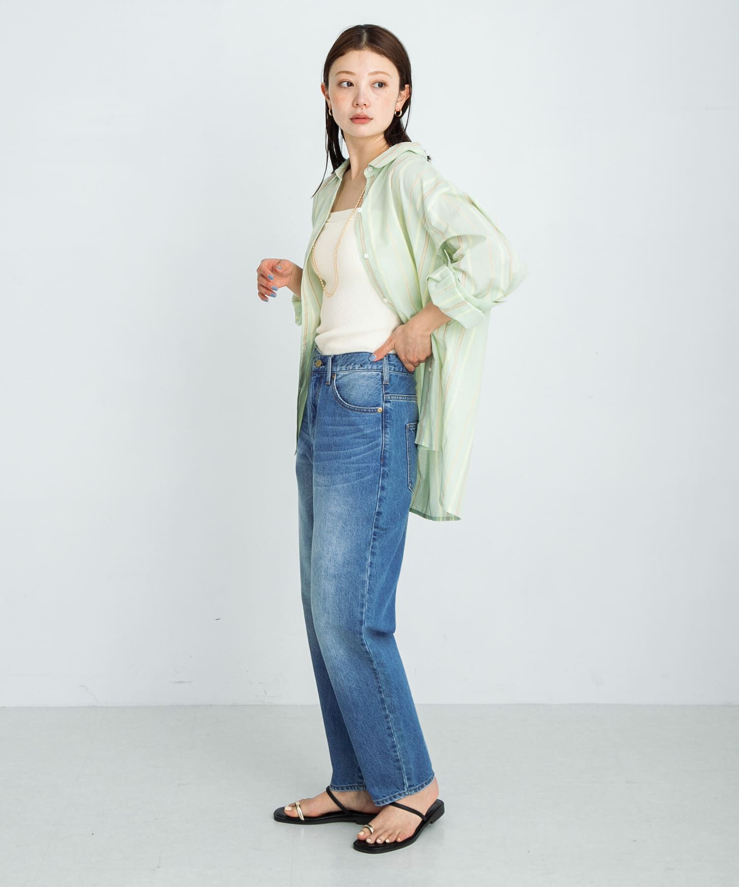 Sonny Label 「『34サイズ/低身長向けも展開』ワイドテーパードデニム」|デニム|