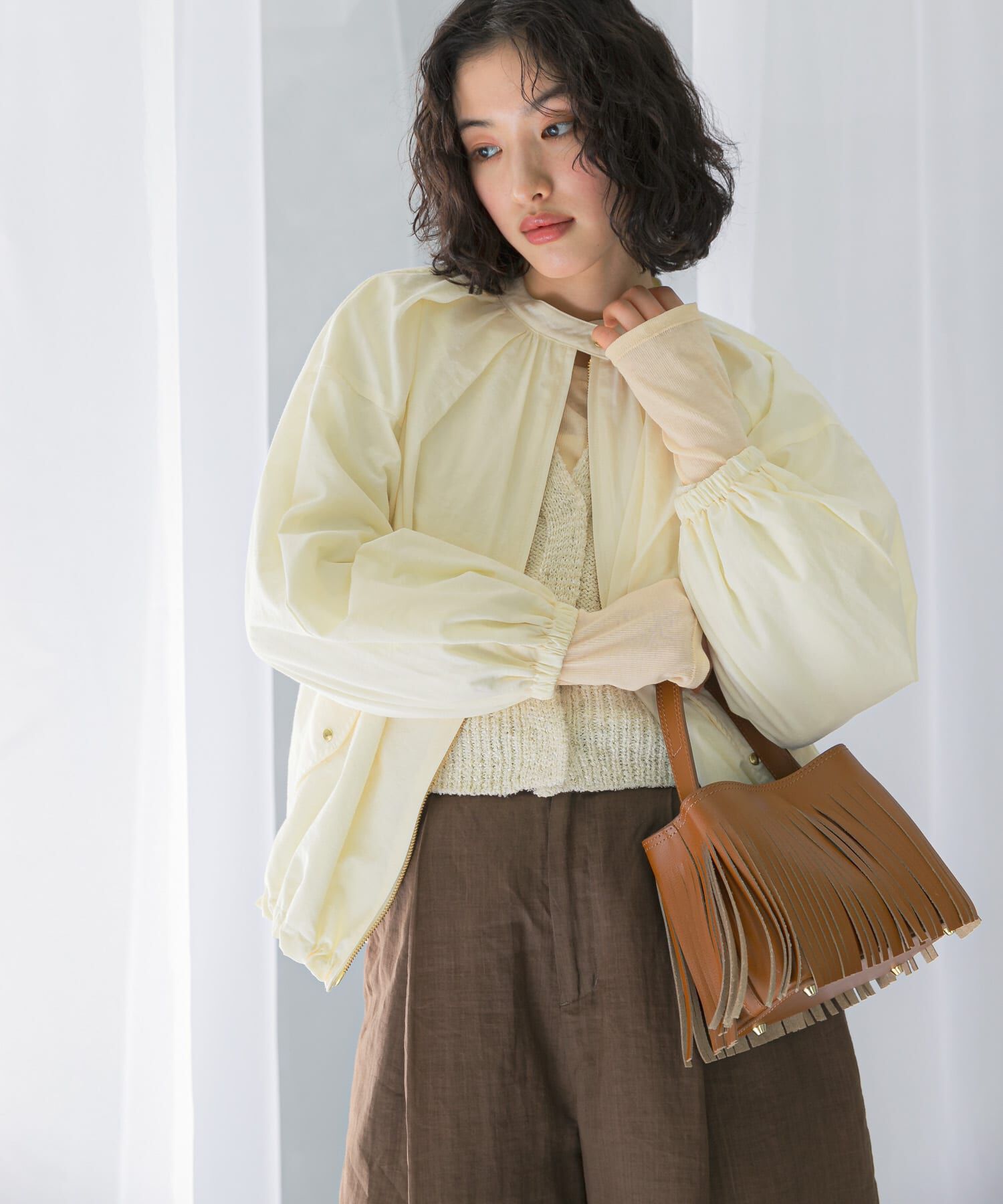 URBAN RESEARCH ROSSO「ギャザーボリュームブルゾン」|ブルゾン・スタジャン|