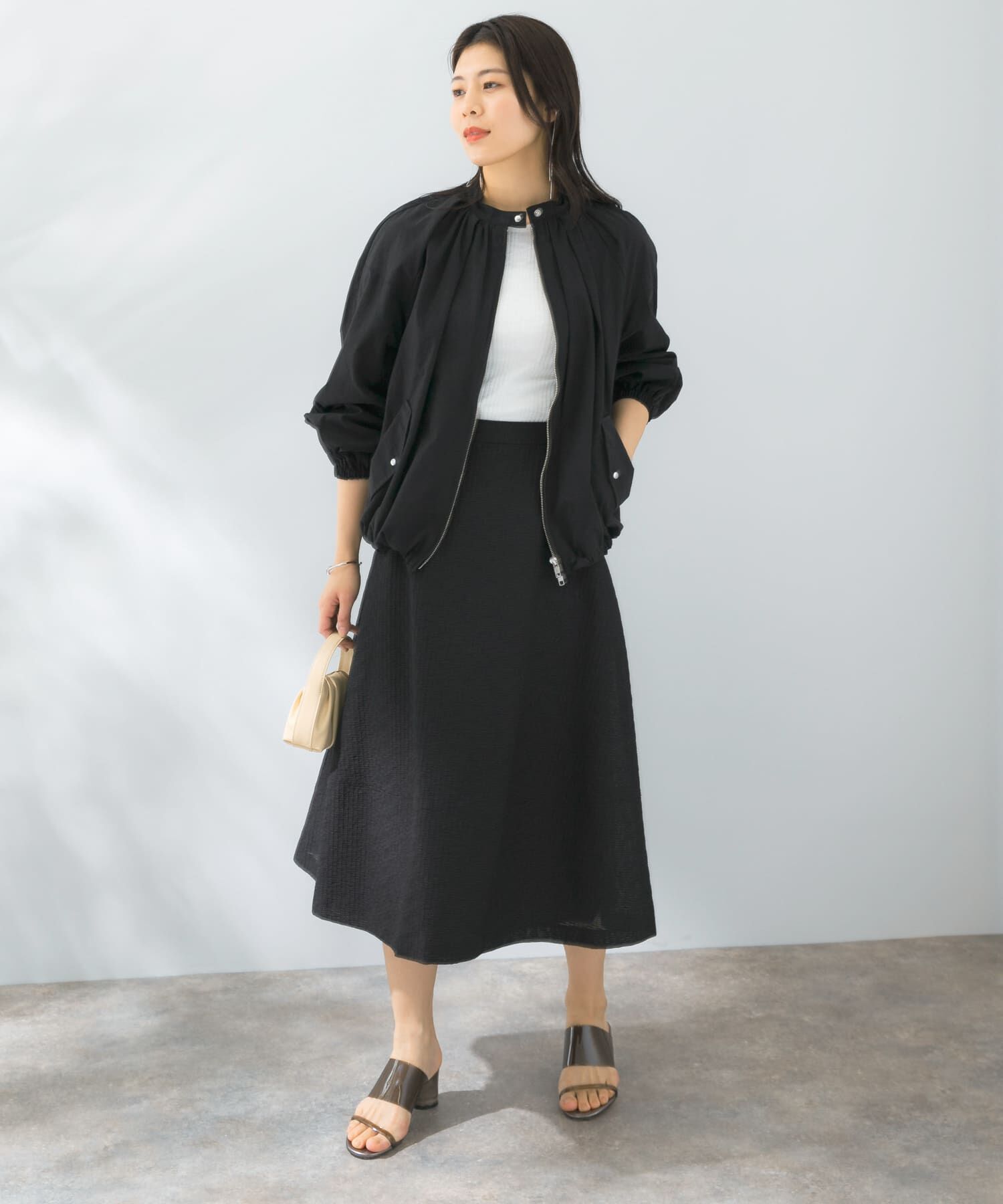 URBAN RESEARCH ROSSO「ギャザーボリュームブルゾン」|ブルゾン・スタジャン|