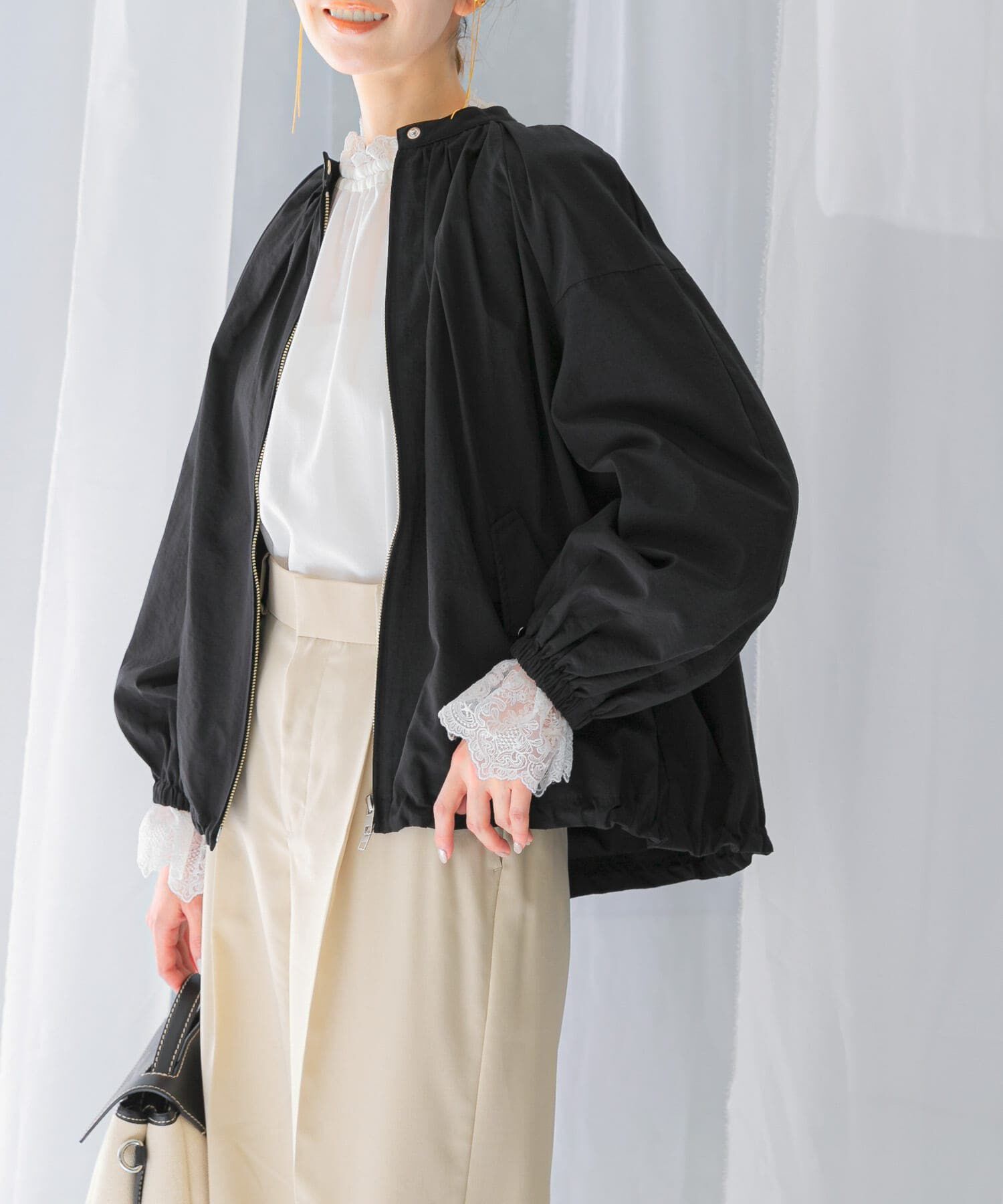 URBAN RESEARCH ROSSO「ギャザーボリュームブルゾン」|ブルゾン・スタジャン|