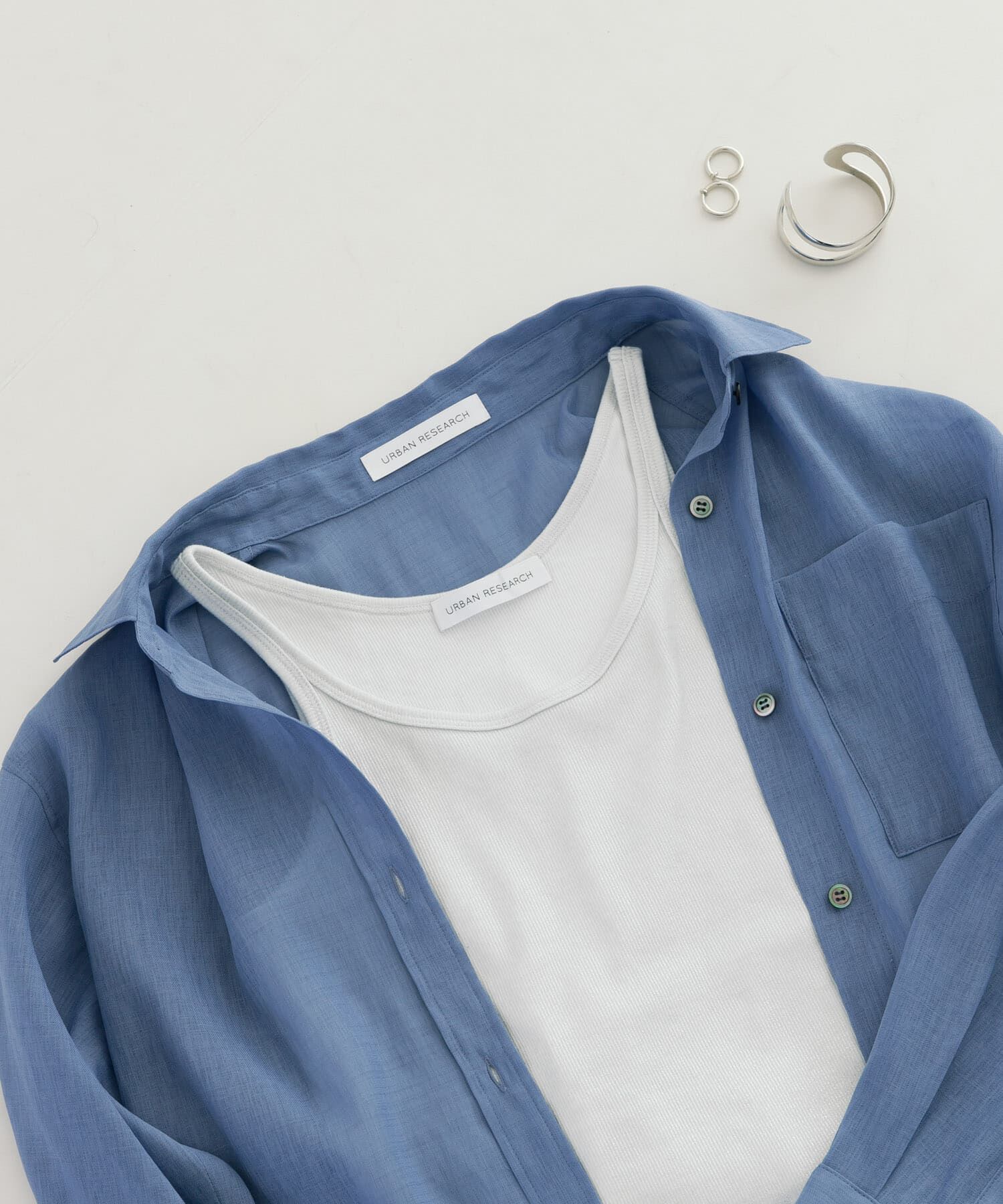 URBAN RESEARCH「『MADE IN JAPAN』リブタンクトップ」|タンクトップ|シルバー